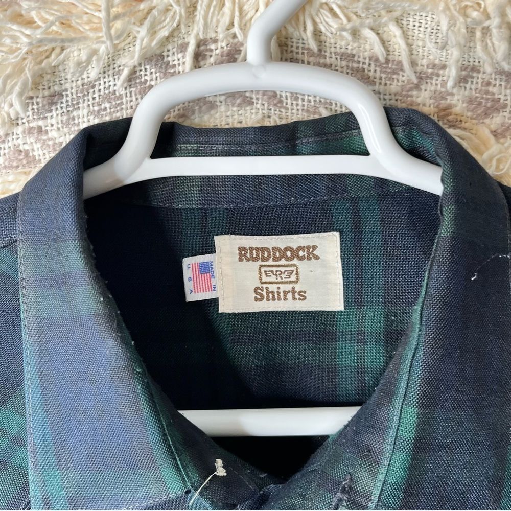 VTG Ruddock Flying R Made In USA Western Rodeo Thick Plaid Shirt Size XL - Picture 4 of 6
